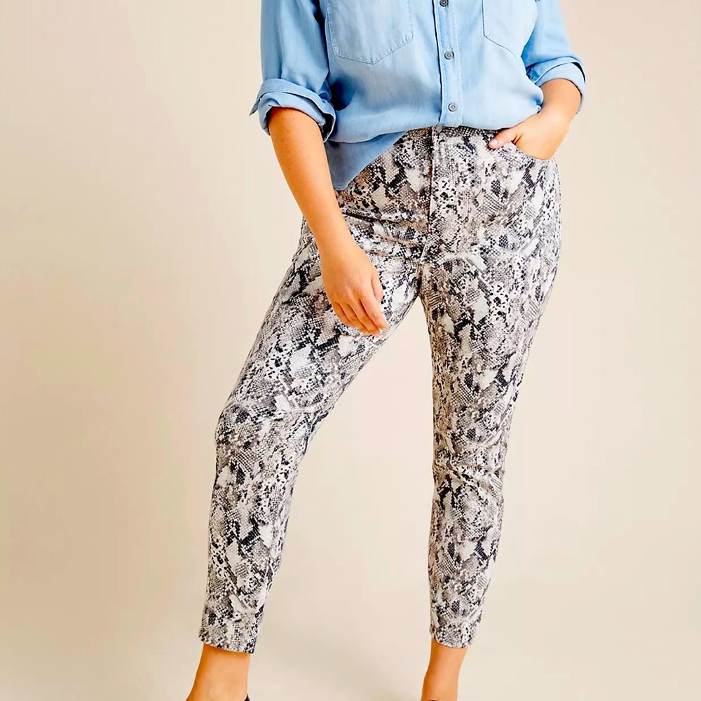 Sanctuary Snake-Printed High-Rise Skinny Jeans